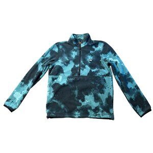 Montec mens Echo Fleece Sweater size S small blue black print layer ski half zip